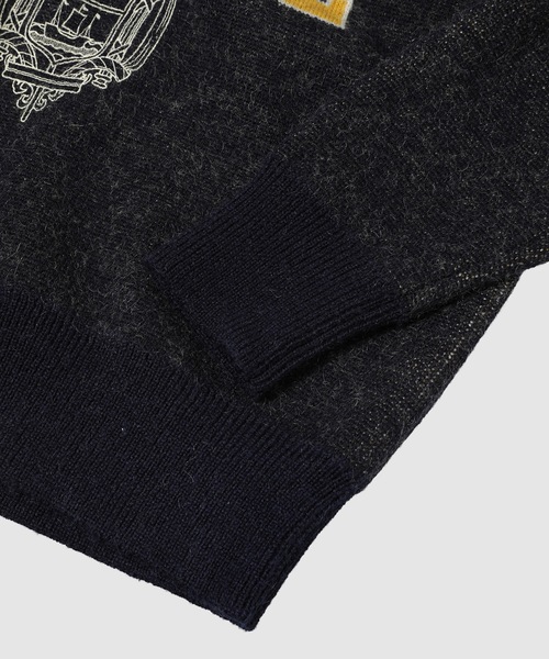 COMME des GARCONS HOMME(コム デ ギャルソン・オム)の「WOOL COLLAGE FOODY KNIT(ニット/セーター・メンズ・グレー/ネイビー・L/M/S)」の7枚目の写真