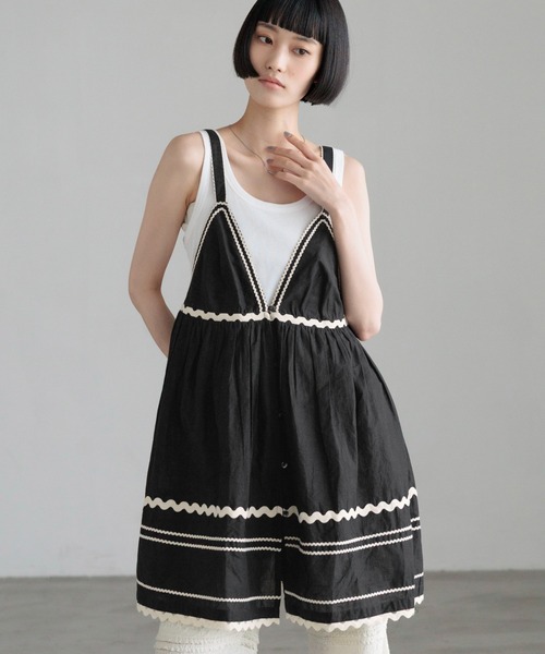 LOWRYS FARM(ローリーズファーム)の「INDIAナミナミミニワンピース 669782(ワンピース・レディース・ホワイト/ブラック/ブルー・FREE)」の2枚目の写真