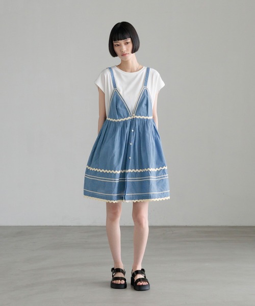 LOWRYS FARM(ローリーズファーム)の「INDIAナミナミミニワンピース 669782(ワンピース・レディース・ホワイト/ブラック/ブルー・FREE)」の12枚目の写真