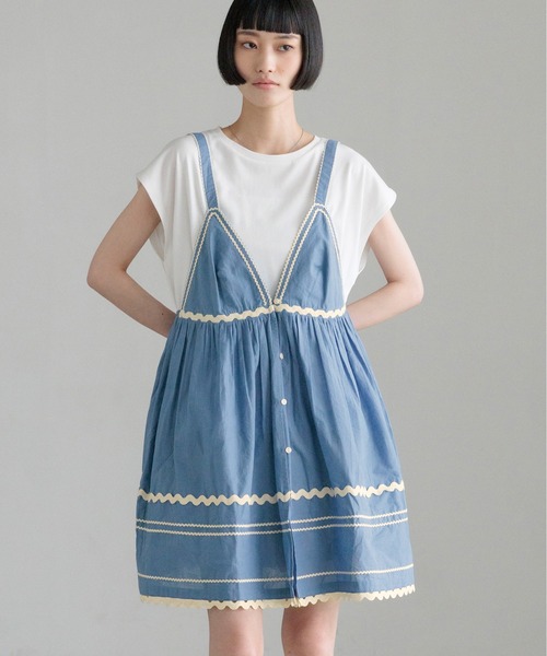 LOWRYS FARM(ローリーズファーム)の「INDIAナミナミミニワンピース 669782(ワンピース・レディース・ホワイト/ブラック/ブルー・FREE)」の15枚目の写真