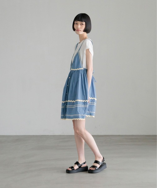 LOWRYS FARM(ローリーズファーム)の「INDIAナミナミミニワンピース 669782(ワンピース・レディース・ホワイト/ブラック/ブルー・FREE)」の13枚目の写真