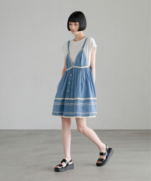 LOWRYS FARM(ローリーズファーム)の「INDIAナミナミミニワンピース 669782(ワンピース・レディース・ホワイト/ブラック/ブルー・FREE)」の14枚目の写真