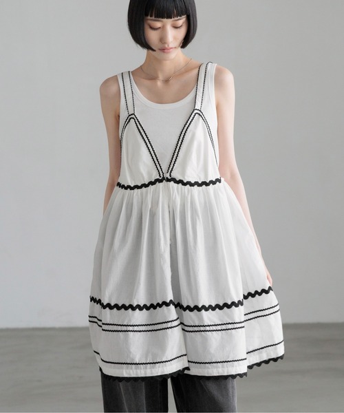 LOWRYS FARM(ローリーズファーム)の「INDIAナミナミミニワンピース 669782(ワンピース・レディース・ホワイト/ブラック/ブルー・FREE)」の5枚目の写真