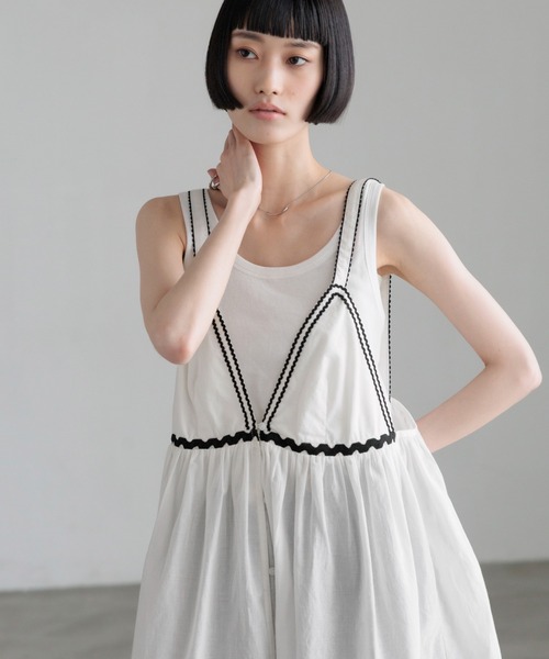 LOWRYS FARM(ローリーズファーム)の「INDIAナミナミミニワンピース 669782(ワンピース・レディース・ホワイト/ブラック/ブルー・FREE)」の6枚目の写真