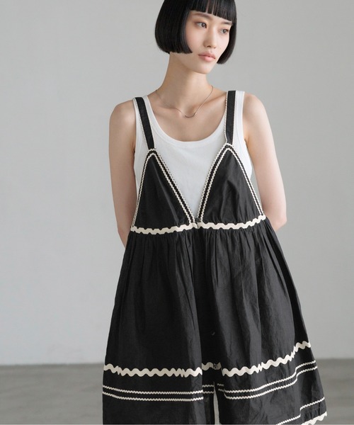 LOWRYS FARM(ローリーズファーム)の「INDIAナミナミミニワンピース 669782(ワンピース・レディース・ホワイト/ブラック/ブルー・FREE)」の9枚目の写真