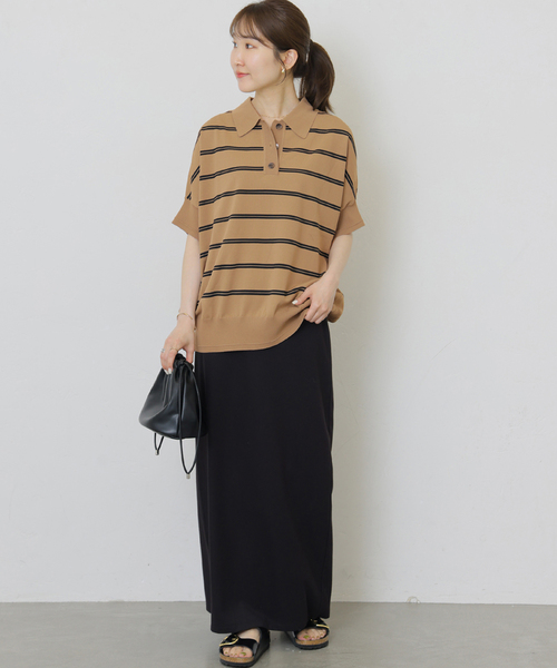 JOURNAL STANDARD relume(ジャーナルスタンダード レリューム)の「《新色》ウォッシャブルニットポロシャツ(ニット/セーター・レディース・ブラック系その他/ベージュ系その他・FREE)」の10枚目の写真