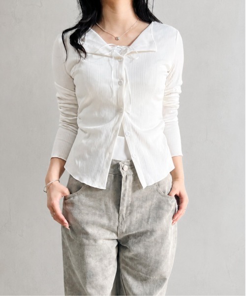 GREENHOX(グリーンホックス)の「フェイクレイヤードシアーカットソー(Tシャツ/カットソー・レディース・ホワイト・MEDIUM/SMALL)」の2枚目の写真