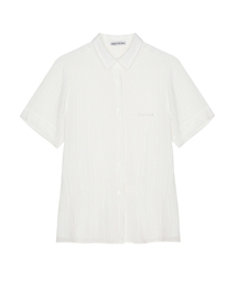 CRINKLE STRING HALF SHIRT_IVORY