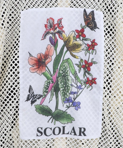 ScoLar(スカラー)の「162687:熱帯花柄アップリケ付き ライン入りメッシュパーカー(パーカー・レディース・アイボリー/ブラウン・M)」の14枚目の写真