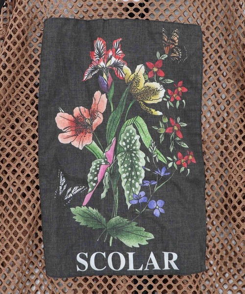 ScoLar(スカラー)の「162687:熱帯花柄アップリケ付き ライン入りメッシュパーカー(パーカー・レディース・アイボリー/ブラウン・M)」の19枚目の写真