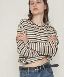 uchi.（ウチ）の「マルチボーダーオーバーロングスリーブTシャツ（Tシャツ/カットソー）」