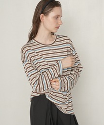 uchi.（ウチ）の「マルチボーダーオーバーロングスリーブTシャツ（Tシャツ/カットソー）」