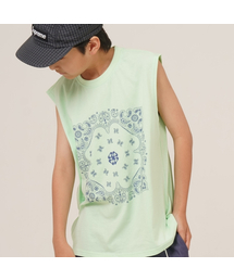 KRNR（クルナル）の「LIFE ワイドオーバーサイズノースリーブ_ミント（Tシャツ/カットソー）」