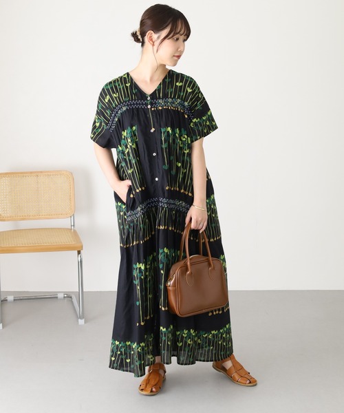 KILKI(キルキー)の「kilki Vネックシャツワンピース ビーンスプラウト 半袖(シャツワンピース・レディース・ブラック系/ホワイト系・FREE)」の16枚目の写真