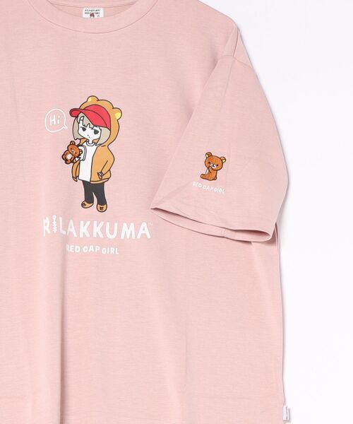 Red Cap Girl(レッドキャプガール)の「【RED CAP GIRL/レッドキャップガール】【リラックマを高クオリティの刺繍で再現したコラボアイテム】接触冷感 ポンチTシャツ キャラクター デフォルメ カジュアル ユニセックス(Tシャツ/カットソー・メンズ・ピンク系その他2/ホワイト系その他2/ホワイト系その他/ブルー系その他・MEDIUM/LARGE)」の6枚目の写真
