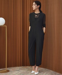 【2026AW】【S~Lサイズ展開】Vネックリブジョガーオールインワン【洗える】