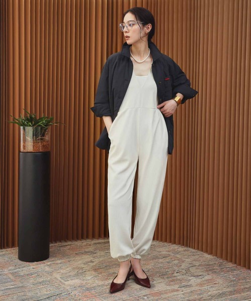 ELFRANK(エルフランク)の「【2026AW】【S~Lサイズ展開】Vネックリブジョガーオールインワン【洗える】(サロペット/オーバーオール・レディース・オフホワイト/ブラック・S/M/L)」の12枚目の写真