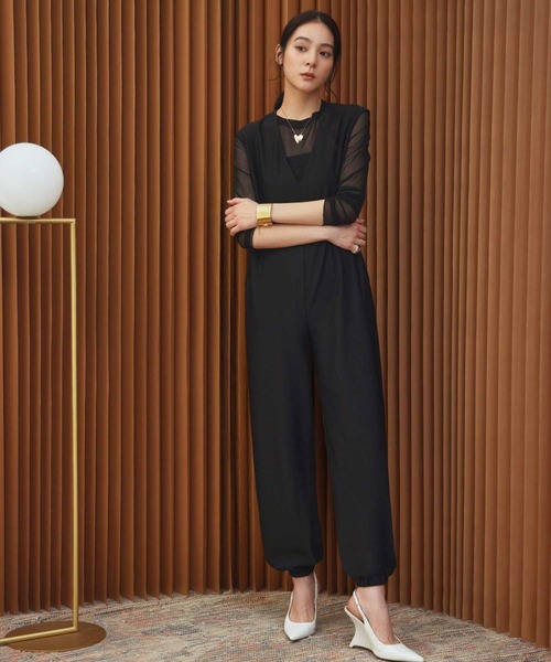 ELFRANK(エルフランク)の「【2026AW】【S~Lサイズ展開】Vネックリブジョガーオールインワン【洗える】(サロペット/オーバーオール・レディース・オフホワイト/ブラック・S/M/L)」の16枚目の写真
