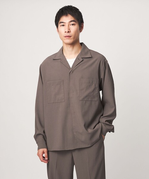 green label relaxing(グリーンレーベルリラクシング)の「SHIELDRY フライフロント 長袖 オープンカラー シャツ -伸縮性・UVカット・遮熱-(シャツ/ブラウス・メンズ・ダークグレー/モカ/グレー系・L/S/XL/M)」の5枚目の写真