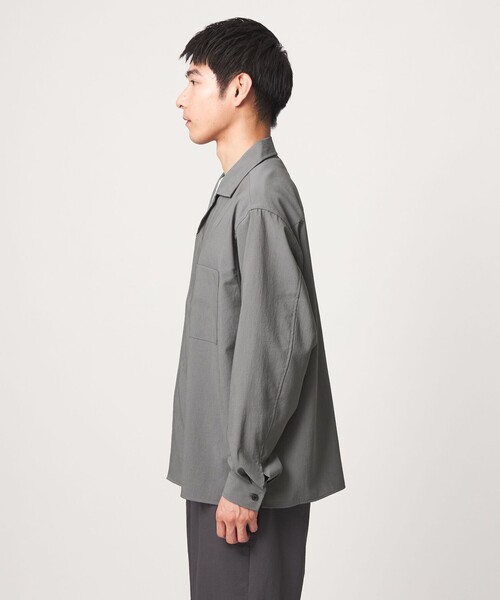 green label relaxing(グリーンレーベルリラクシング)の「SHIELDRY フライフロント 長袖 オープンカラー シャツ -伸縮性・UVカット・遮熱-(シャツ/ブラウス・メンズ・ダークグレー/モカ/グレー系・L/S/XL/M)」の7枚目の写真