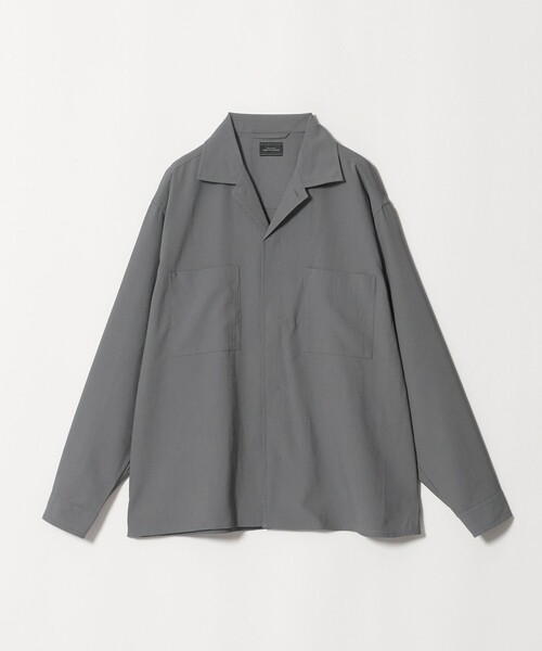 green label relaxing(グリーンレーベルリラクシング)の「SHIELDRY フライフロント 長袖 オープンカラー シャツ -伸縮性・UVカット・遮熱-(シャツ/ブラウス・メンズ・ダークグレー/モカ/グレー系・L/S/XL/M)」の9枚目の写真