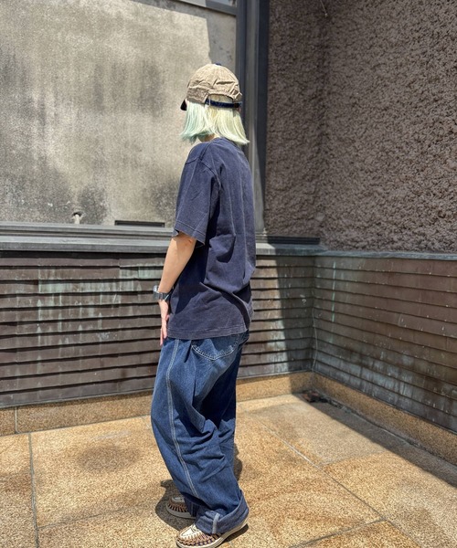 GREEN BOWL（グリーンボウル）の「グリーンボウル 【GREEN BOWL】Fade Wash T-Shirts(Pig）（Tシャツ/カットソー・レディース・ネイビー/オフホワイト・XL/L/M）」の4枚目の写真