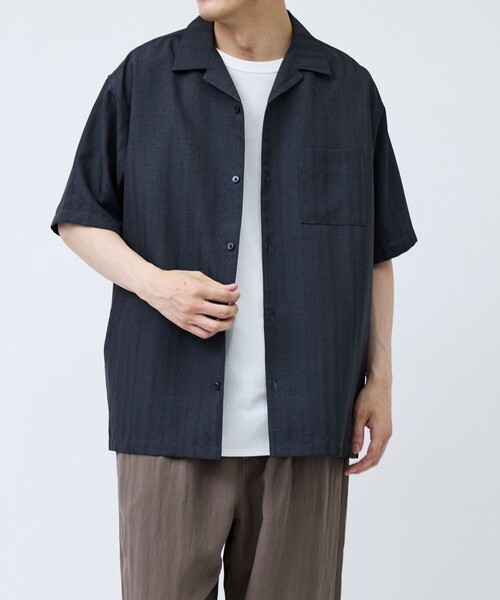 LE CERCLE par rope'（ルセルクルパーロペ）の「ドビー半袖オープンカラーシャツ（シャツ/ブラウス・メンズ・ベージュ/チャコールグレー/カーキ・L/M/LL/S）」の13枚目の写真