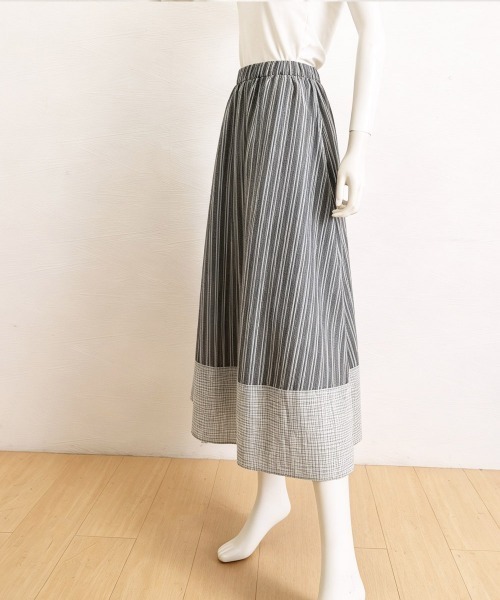 Miniministore（ミニミニストア）の「ストライプ柄ロングスカートフレアスカート（スカート・レディース・ブラック/ダークブルー・M/L）」の7枚目の写真