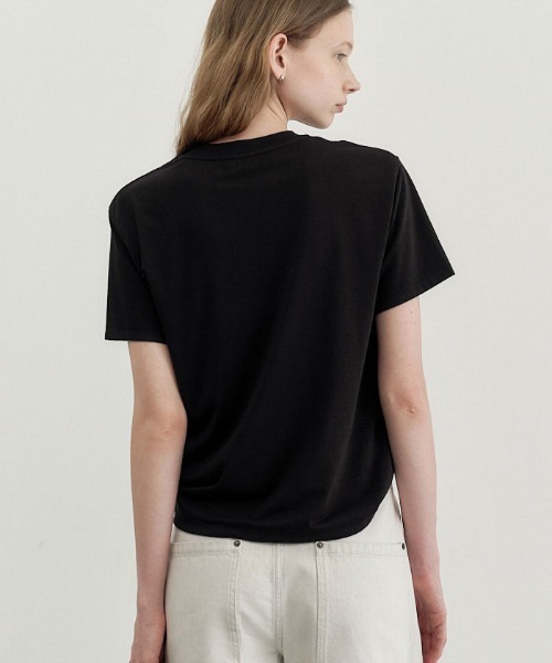 Studio Doe(スタジオドー)の「Studio Doe DOUBLE-LAYER SOFT T-SHIRT(Tシャツ/カットソー・レディース・ホワイト/ブラック・MEDIUM/SMALL)」の4枚目の写真