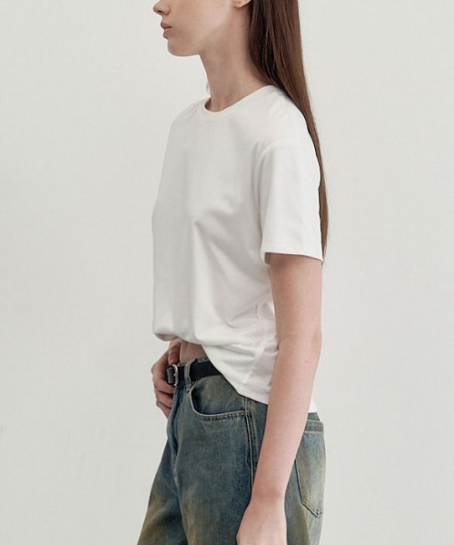 Studio Doe(スタジオドー)の「Studio Doe DOUBLE-LAYER SOFT T-SHIRT(Tシャツ/カットソー・レディース・ホワイト/ブラック・MEDIUM/SMALL)」の13枚目の写真
