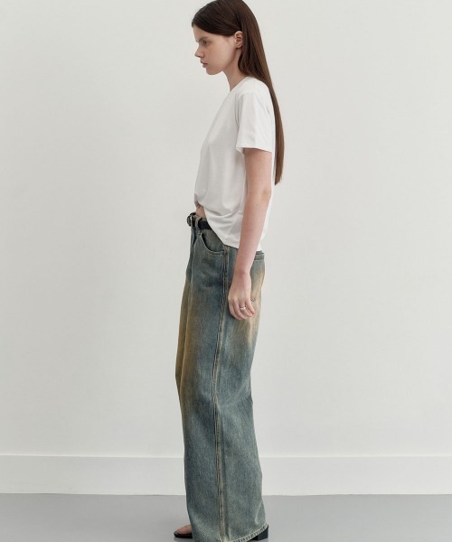 Studio Doe(スタジオドー)の「Studio Doe DOUBLE-LAYER SOFT T-SHIRT(Tシャツ/カットソー・レディース・ホワイト/ブラック・MEDIUM/SMALL)」の5枚目の写真