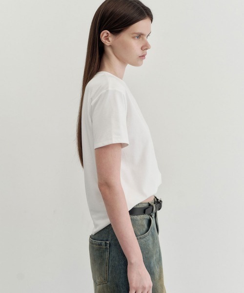 Studio Doe(スタジオドー)の「Studio Doe DOUBLE-LAYER SOFT T-SHIRT(Tシャツ/カットソー・レディース・ホワイト/ブラック・MEDIUM/SMALL)」の12枚目の写真
