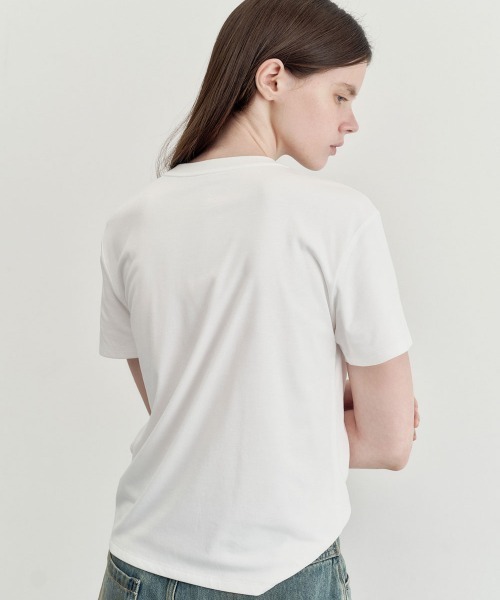 Studio Doe(スタジオドー)の「Studio Doe DOUBLE-LAYER SOFT T-SHIRT(Tシャツ/カットソー・レディース・ホワイト/ブラック・MEDIUM/SMALL)」の14枚目の写真