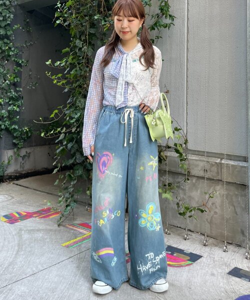 HELLO.SANFRANCISCO(ハローサンフランシスコ)の「【HELLO.SANFRANCISCO】レース切替ボウタイTEE(Tシャツ/カットソー・レディース・ブルー/ピンク・ONE SIZE)」の11枚目の写真