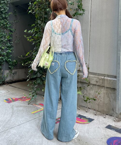 HELLO.SANFRANCISCO(ハローサンフランシスコ)の「【HELLO.SANFRANCISCO】レース切替ボウタイTEE(Tシャツ/カットソー・レディース・ブルー/ピンク・ONE SIZE)」の9枚目の写真