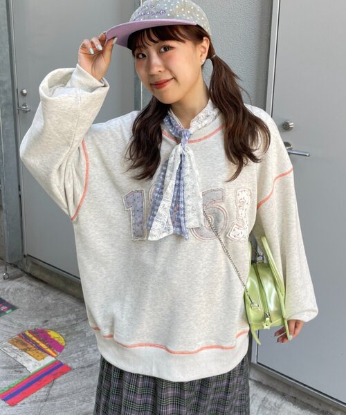 HELLO.SANFRANCISCO(ハローサンフランシスコ)の「【HELLO.SANFRANCISCO】レース切替ボウタイTEE(Tシャツ/カットソー・レディース・ブルー/ピンク・ONE SIZE)」の3枚目の写真