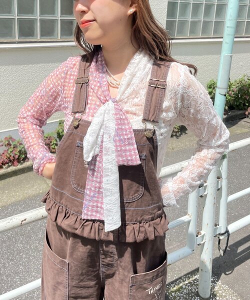 HELLO.SANFRANCISCO(ハローサンフランシスコ)の「【HELLO.SANFRANCISCO】レース切替ボウタイTEE(Tシャツ/カットソー・レディース・ブルー/ピンク・ONE SIZE)」の22枚目の写真