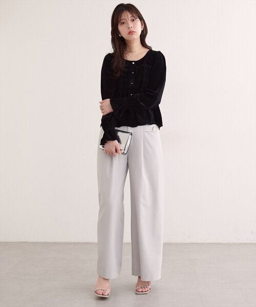 natural couture(ナチュラルクチュール)の「シアーベロアキャンディスリーブブラウス(シャツ/ブラウス・レディース・ピンク/ドット/ブラウン/アイボリー/ブラック/グレイッシュベージュ・FREE)」の14枚目の写真