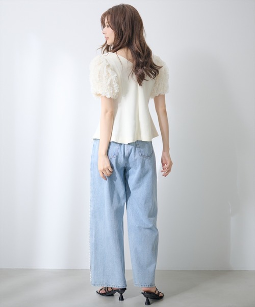 AND COUTURE(アンドクチュール)の「フリルスリーブペプラムカットプルオーバー(Tシャツ/カットソー・レディース・アイボリー/ブラック・FREE)」の20枚目の写真