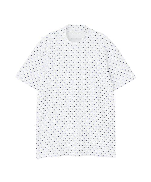 PEARLY GATES(パーリーゲイツ)の「とびうさハート柄ワッフルプリント半袖ハイネックカットソー(Tシャツ/カットソー・メンズ・ブルー系その他/ダークインディゴブルー/ホワイト系その他・X-LARGE/LARGE/XX-LARGE/MEDIUM)」の2枚目の写真