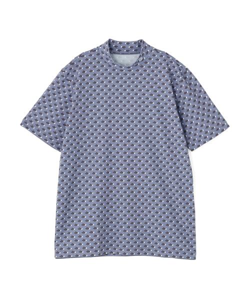 PEARLY GATES(パーリーゲイツ)の「とびうさハート柄ワッフルプリント半袖ハイネックカットソー(Tシャツ/カットソー・メンズ・ブルー系その他/ダークインディゴブルー/ホワイト系その他・X-LARGE/LARGE/XX-LARGE/MEDIUM)」の1枚目の写真