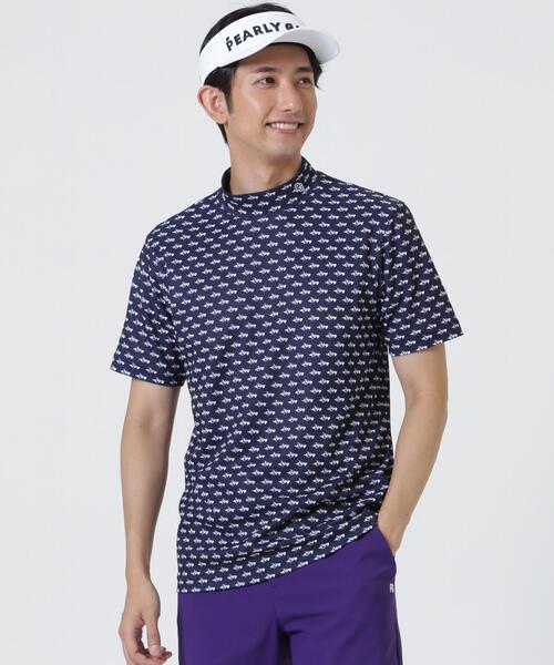PEARLY GATES(パーリーゲイツ)の「とびうさハート柄ワッフルプリント半袖ハイネックカットソー(Tシャツ/カットソー・メンズ・ブルー系その他/ダークインディゴブルー/ホワイト系その他・X-LARGE/LARGE/XX-LARGE/MEDIUM)」の7枚目の写真