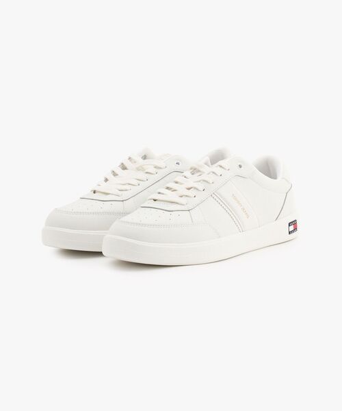 tommy jeans(トミー ジーンズ)の「【オンライン限定】ライトウェイトレザースニーカー(スニーカー・メンズ・ブラック/ホワイト・40inch/26.5cm/27.5cm/44/26cm)」の1枚目の写真