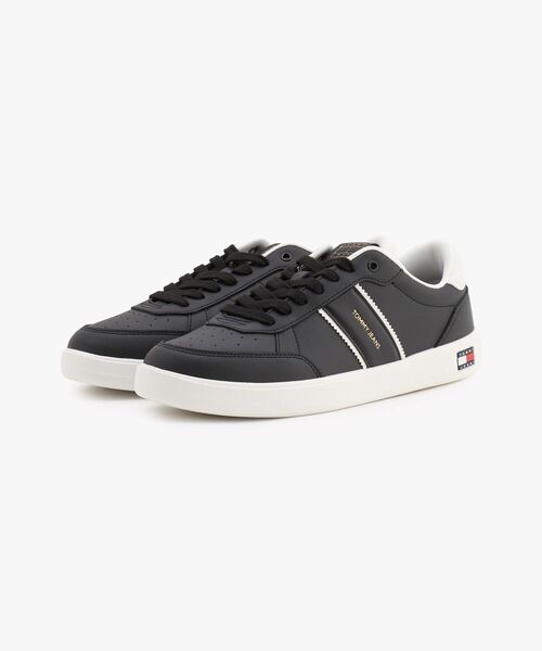 tommy jeans(トミー ジーンズ)の「【オンライン限定】ライトウェイトレザースニーカー(スニーカー・メンズ・ブラック/ホワイト・40inch/26.5cm/27.5cm/44/26cm)」の2枚目の写真