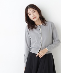 <EC限定カラー:ネイビー><ちょうど、いい服>“それどこの?”褒められ配色カーディガン