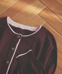 NATURAL BEAUTY BASIC | <EC限定カラー:ネイビー><ちょうど、いい服>“それどこの?”褒められ配色カーディガン(カーディガン/ボレロ)