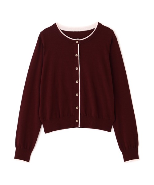 NATURAL BEAUTY BASIC(ナチュラルビューティーベーシック)の「<EC限定カラー:ネイビー><ちょうど、いい服>“それどこの?”褒められ配色カーディガン(カーディガン/ボレロ・レディース・ブラック/ネイビー/ボルドー/ブルー/グレー・FREE)」の6枚目の写真