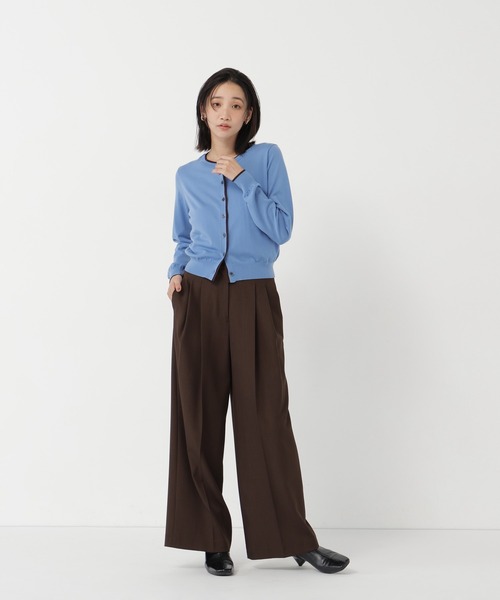 NATURAL BEAUTY BASIC(ナチュラルビューティーベーシック)の「<EC限定カラー:ネイビー><ちょうど、いい服>“それどこの?”褒められ配色カーディガン(カーディガン/ボレロ・レディース・ブラック/ネイビー/ボルドー/ブルー/グレー・FREE)」の20枚目の写真