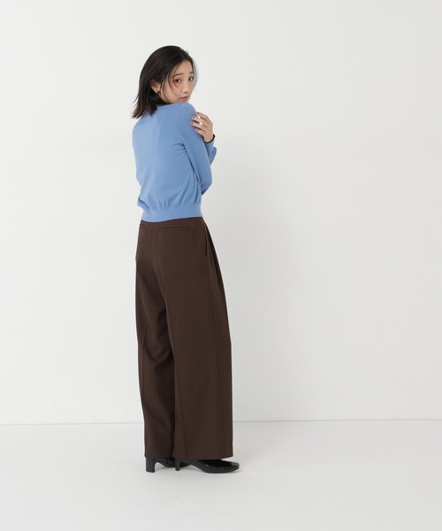 NATURAL BEAUTY BASIC(ナチュラルビューティーベーシック)の「<EC限定カラー:ネイビー><ちょうど、いい服>“それどこの?”褒められ配色カーディガン(カーディガン/ボレロ・レディース・ブラック/ネイビー/ボルドー/ブルー/グレー・FREE)」の22枚目の写真