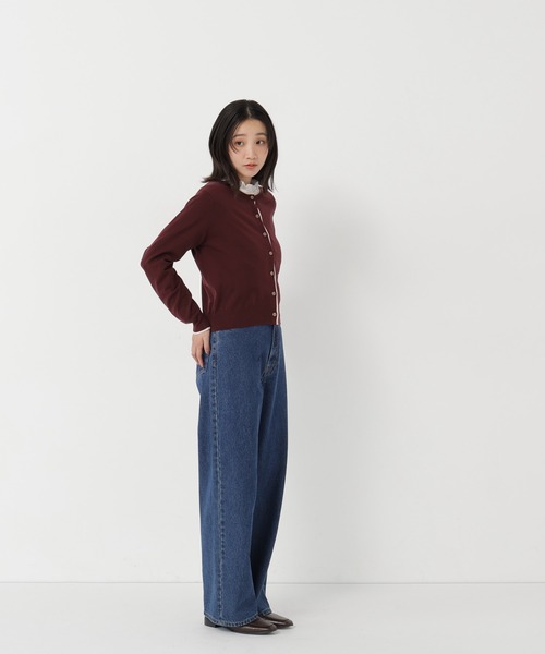 NATURAL BEAUTY BASIC(ナチュラルビューティーベーシック)の「<EC限定カラー:ネイビー><ちょうど、いい服>“それどこの?”褒められ配色カーディガン(カーディガン/ボレロ・レディース・ブラック/ネイビー/ボルドー/ブルー/グレー・FREE)」の19枚目の写真